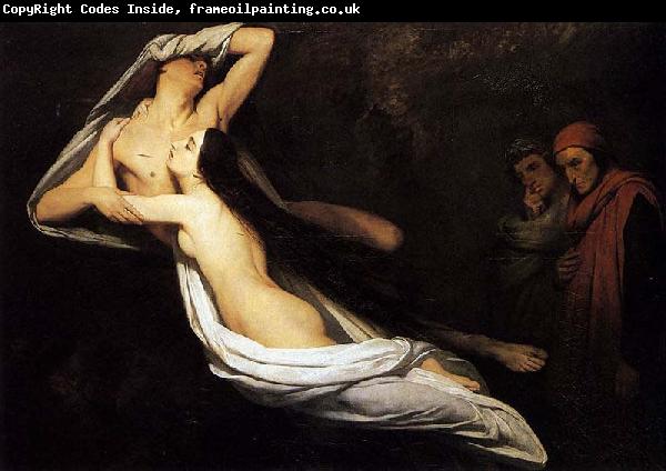 Ary Scheffer Dante and Virgil Encountering the Shades of Francesca de Rimini and Paolo in the Underworld